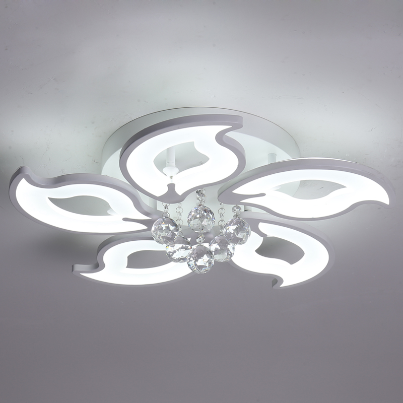 Sufitowy kryształowy żyrandol LED w kształcie kwiatu z głowicami 5\/8\/15